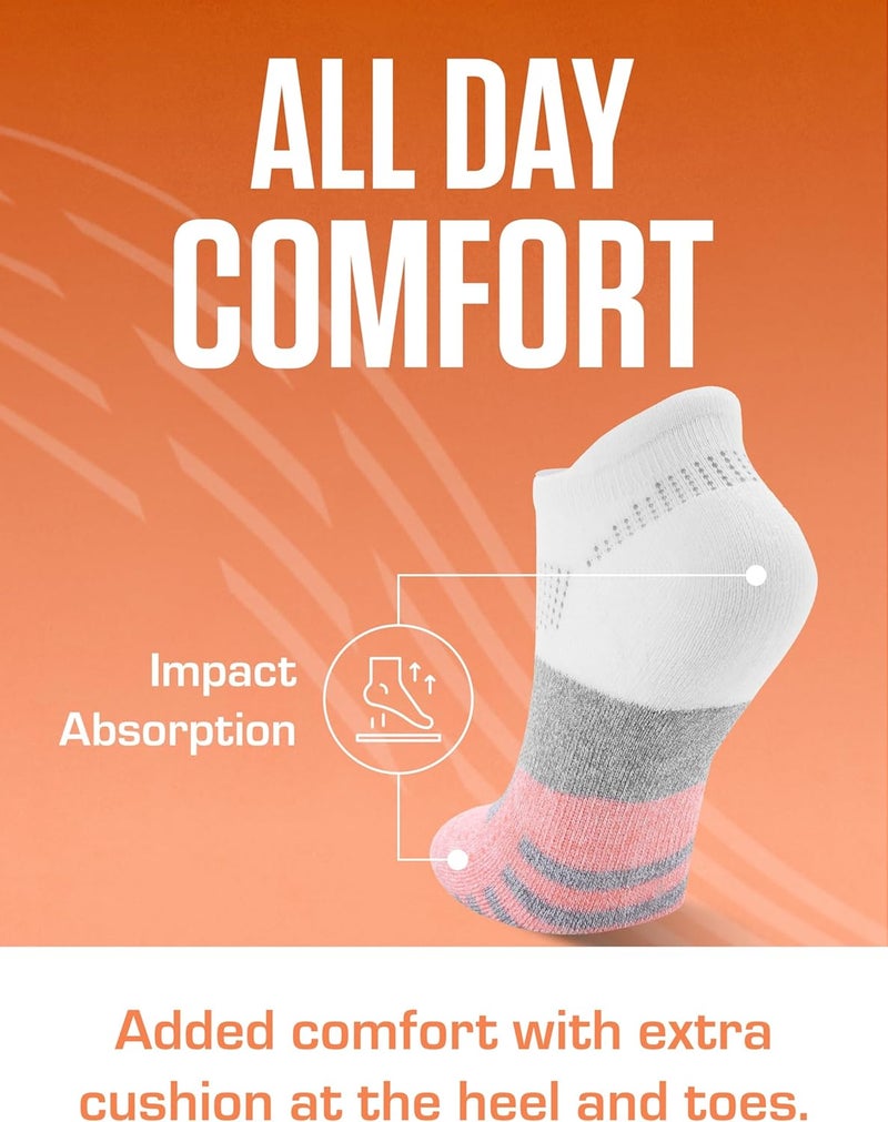 Sof Sole Women's Performance No-Show Socks (Multi-pack) - Ultra-Soft Rayon - Arch Band Support, Cushioned Heel, Toe & Tab - Breathable, Keeps Feet Dry & Fresh - Flexible Fit for All-Day Wear - Image 3